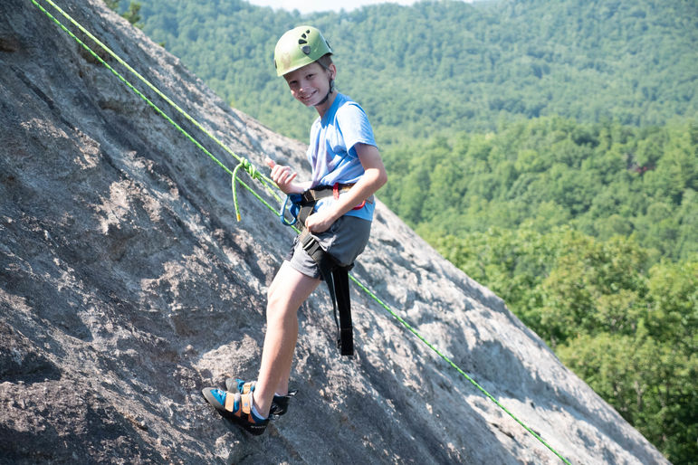 Scaling Gilbert’s Rock with the climbers