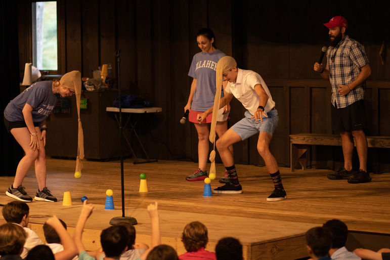 Minute to Win It challenges with the girls from Illahee