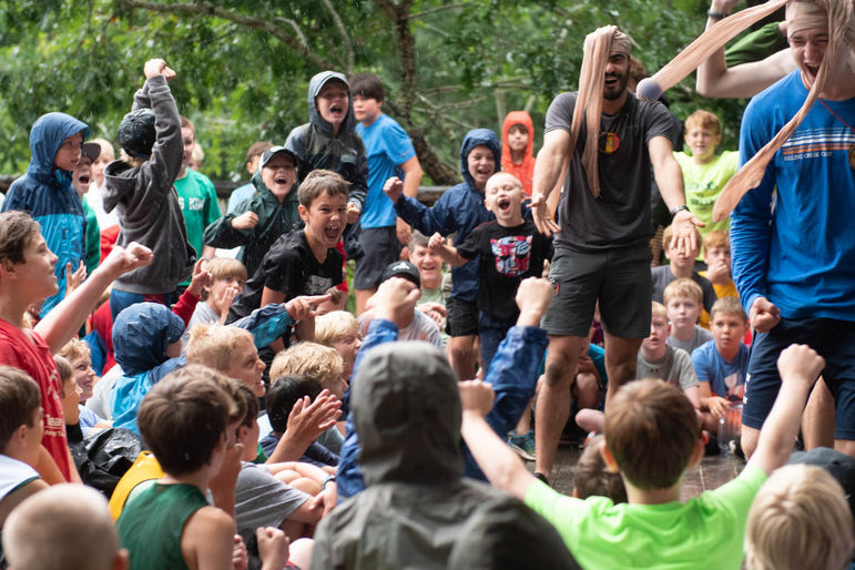 Green vs. Gold challenge got silly during Morning Assembly!