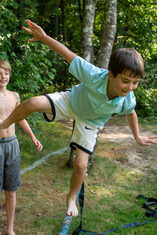 Testing out the slack-line