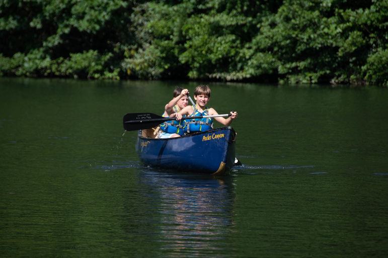 T is also for Teamwork, like when you work together with your canoe partner!