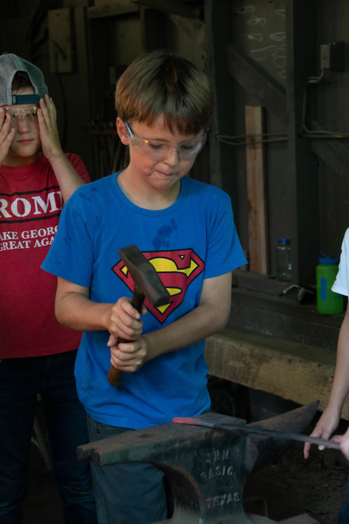Superhero themed shirt while blacksmithing!
