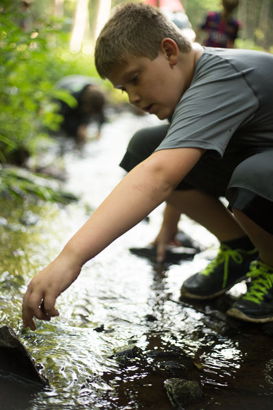 Playing in the creek Falling Creek