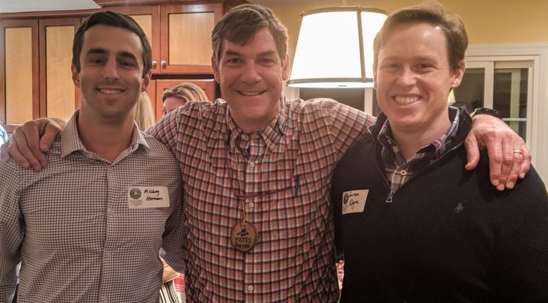 Yates was thrilled to reconnect with FCC superstars Mickey Herman (left), a 9-year camper/CIT, and 5-year counselor, Tribal Leader and Asst. Program Director at FCC and Harrison Kilgore, also an FCC camper, counselor, and Tribal Leader. Both are successful lawyers in the DC area now.