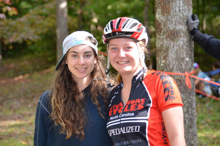 Allison Jones and Annie Pharr At the Clemson Cross Country Race on 9-29-13.