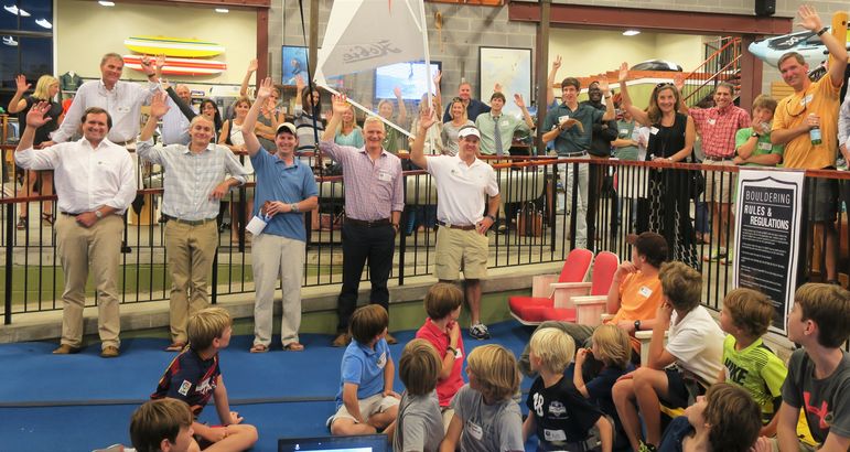 Yates asked the parents in the room to raise their hand if they went to a camp growing up. Lots of hands are up!