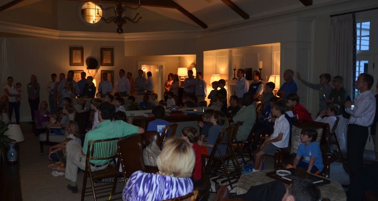 It was a standing room only large group watching the new camp movie