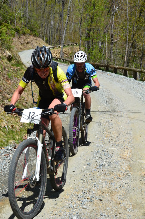 Two racers pushing hard up the 1.5 mile climb at the beginning of the 8 mile loop. They don’t call it ‘Gear Grinder’ for nothing!
