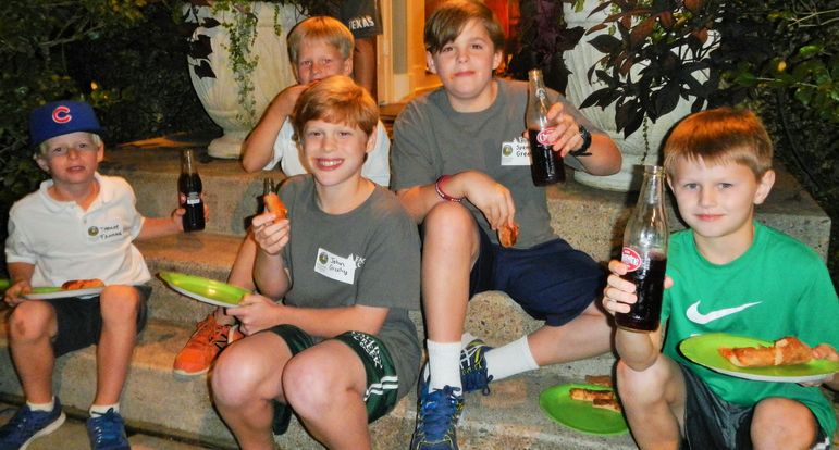 The boys enjoyed a special treat with their pizza tonight. It was