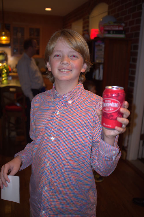 Henry Fant is thrilled to receive a Cheerwine at the Falling Creek Camp Movies & Reunion in Alexandria, VA