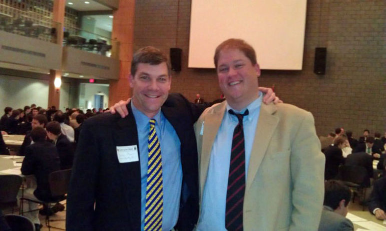 Rob Wall (right) and Yates at the KA Province Council on the VMI campus