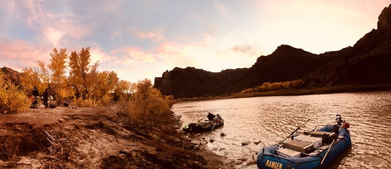 Sunset at one of the campsites along the Green River in Utah