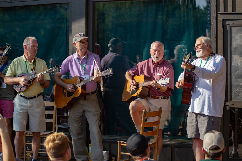 Left to right, Dave Dickerson, Walt Cottingham, Donnie Bain, and Steve Rogers playing their famous rendition of