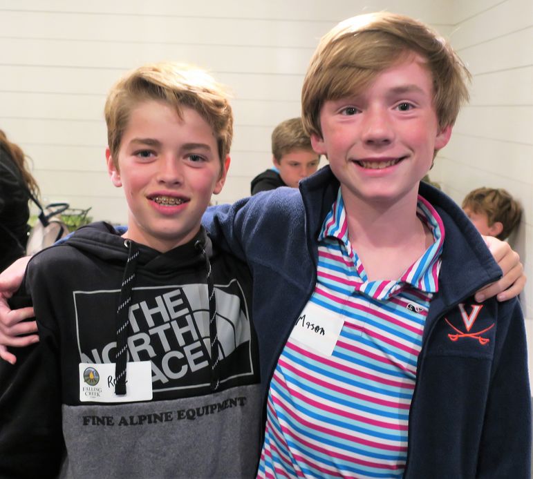 5-year camper, Roy R (left) and 6-year camper Mason S enjoyed reconnecting, and they are exciting to be returning to June camp in 2019.