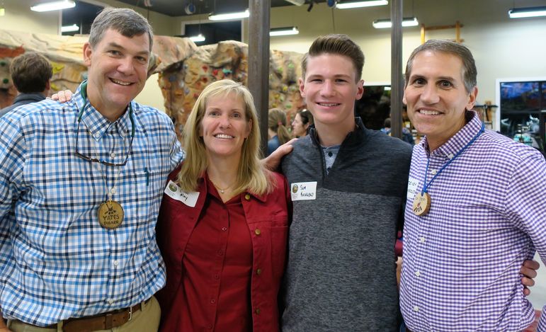 Yates with Cindi & Steven Feingold, with one of their sons, Sam. They will be returning to FCC in 2019 for their 10th summer as the camp physician family for a week