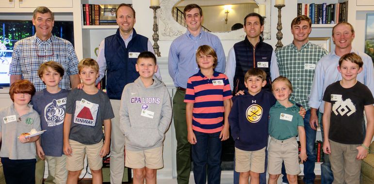 Falling Creek alumni, staff, and dads who have attended father/son weekend, joined the boys in a group photo in Nashville.