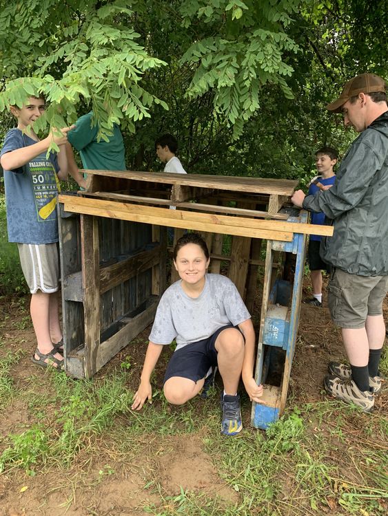 Locke making sure Wilma’s shelter is coming along