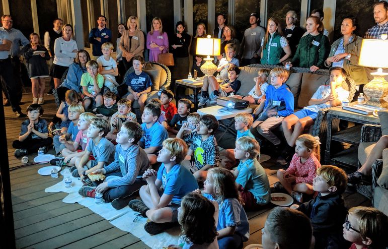 Watching the camp movie in the Welden’s Birmingham home