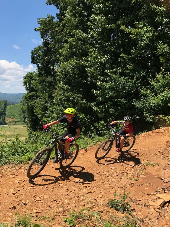 Shredding the trails today at Rocky Knob MTB Park in Boone, NC