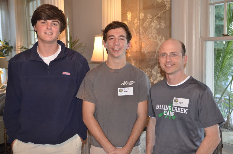 Host Hank Goodwin greets the Nixon Cousins, Jack and Henry, who have been to FCC for 10 and 11 summers. Hank was a camper and counselor at Falling Creek.