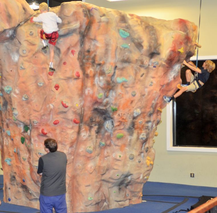 No question that the familes enjoyed the opportunity to climb on the rock walls in Half Moon Outfitters
