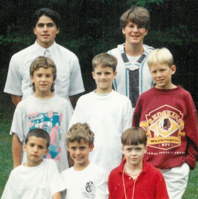John, center of top row of campers, in 1993.