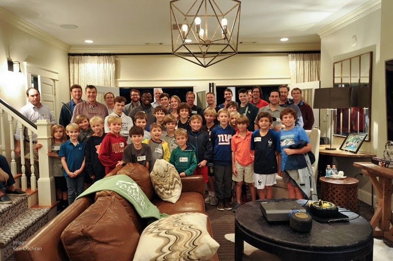 We were thrilled that there were a large group of alumni, staff, and dads who have attended Father/Son Weekend on Wednesday in Atlanta that joined the boys for a big group photo. Thanks to alumnus Ken Cochran for this photo.