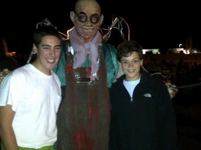 Falling Creek Camp friends Grant and Eric at NetherWorld Haunted House in Atlanta, Ga