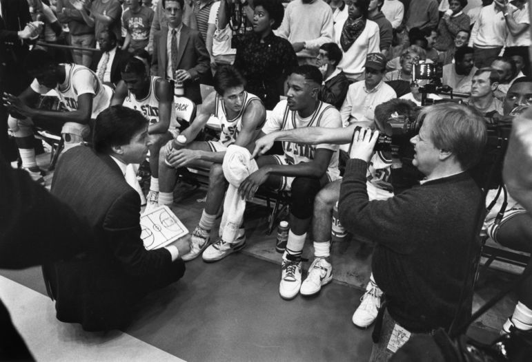 During an NCSU game timeout in 1988